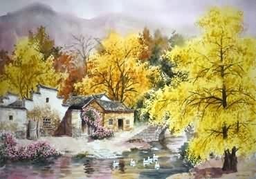 Scenery Watercolor Painting,53cm x 75cm,wcl71184001-x