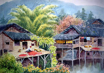 Scenery Watercolor Painting,55cm x 80cm,zdy71208005-x