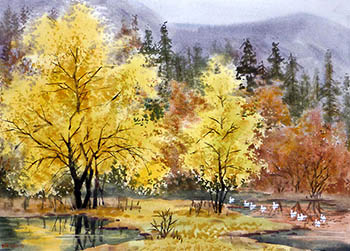 Scenery Watercolor Painting,55cm x 40cm,wcl71184017-x