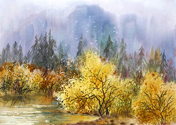 Scenery Watercolor Painting,36cm x 52cm,wcl71184021-x