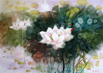 Flowers & Bird Watercolor Painting,30cm x 40cm,cyy72107004-x