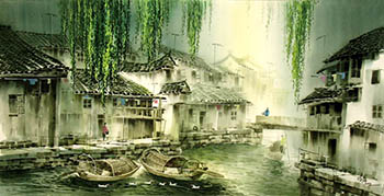 Scenery Watercolor Painting,55cm x 108cm,zmk71207012-x