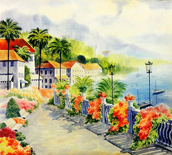 Scenery Watercolor Painting,50cm x 80cm,zmk71207003-x