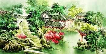 Scenery Watercolor Painting,55cm x 108cm,zmk71207012-x