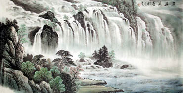 Chinese Waterfall Painting,69cm x 138cm,1033007-x