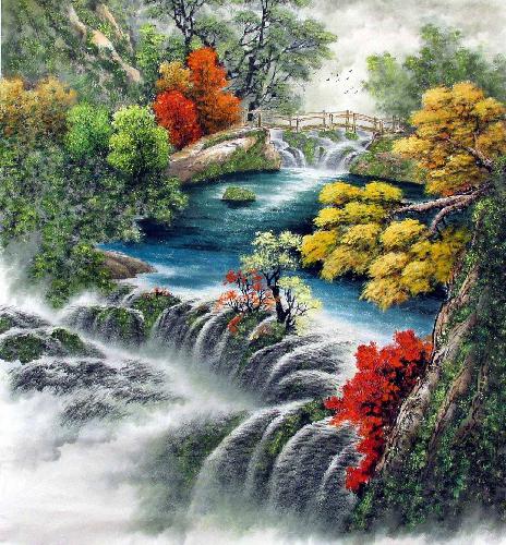 Waterfall,96cm x 96cm(38〃 x 38〃),shw11093001-z