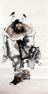 Chinese Zhong Kui Painting,66cm x 136cm,3505016-x