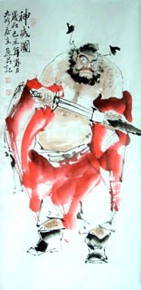 Chinese Zhong Kui Painting,50cm x 100cm,3546006-x