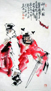 Chinese Zhong Kui Painting,50cm x 100cm,3546022-x