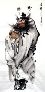 Chinese Zhong Kui Painting,50cm x 100cm,3782001-x