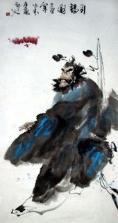 Chinese Zhong Kui Painting,50cm x 100cm,3788002-x